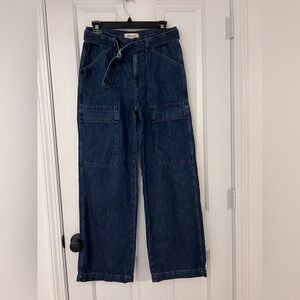 NWT Madewell Belted Wide-Leg Cargo Jeans